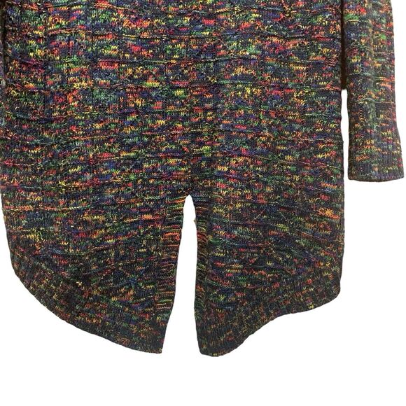 Creation Womens Rainbow High Low Long Sleeve Wool Blend Sweater S Warm Cozy - Picture 8 of 9